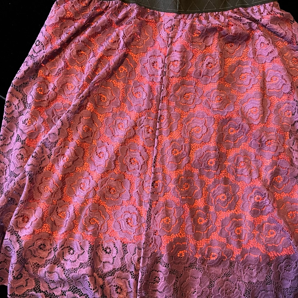 Dual skirt with Top Lace layer Purple/Coral